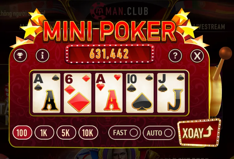 Minigame Mini Poker Tại ManClub Sảnh Cược Đẳng Cấp Cho Những Cao Thủ Săn Tiền