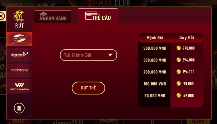 Quy Trình Rút Tiền ManClub Siêu Tốc Đảm Bảo An Toàn Tuyệt Đối Cho Mọi Game Thủ